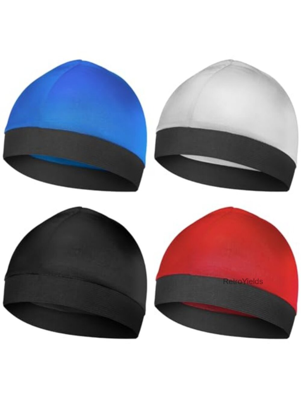 Satin Wave Cap 4 Pack Unisex Elastic Breathable Sports Hats